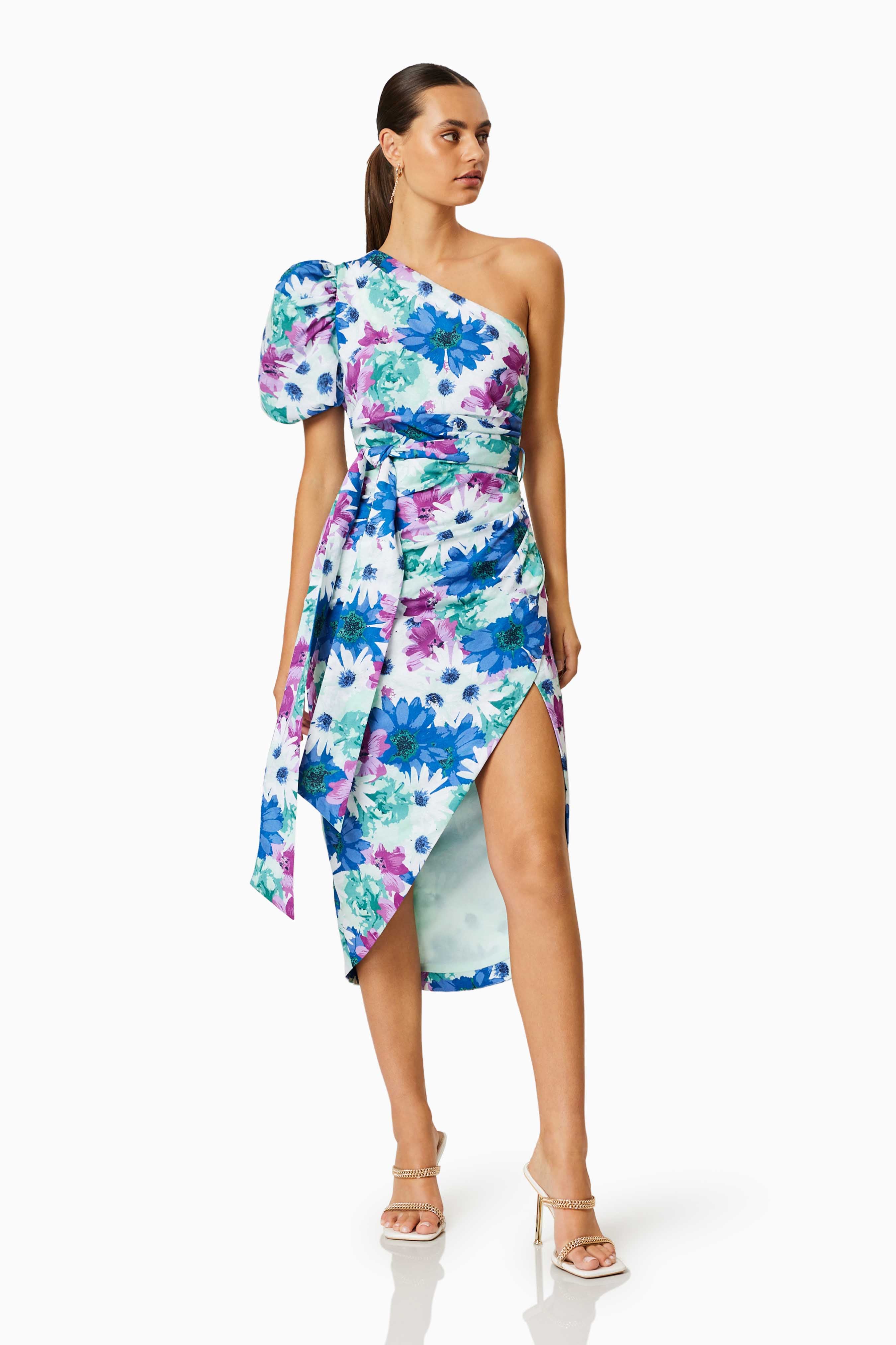 Elliatt Cove Floral Linen Midi Dress