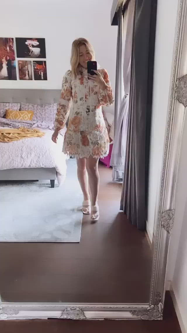 Roseline Floral Embroidered  Lace Dress