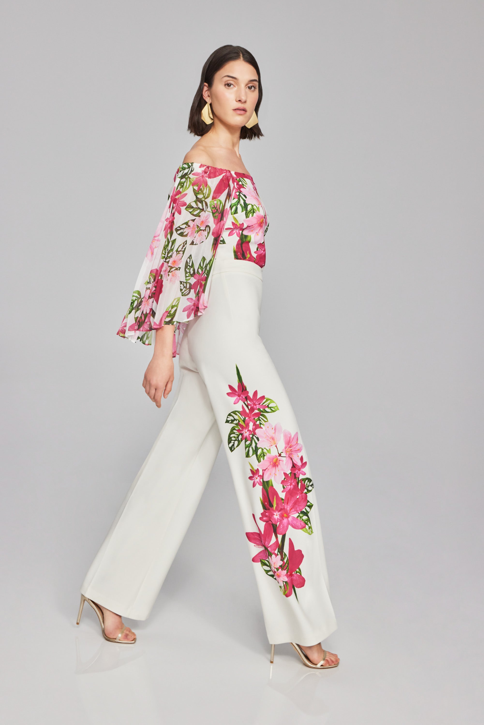 Mary - Joseph Ribkoff Floral Print Scuba Crepe Wide-Leg Pants