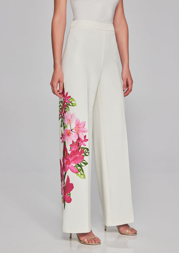 Joseph Ribkoff Floral Print Scuba Crepe Wide-Leg Pants