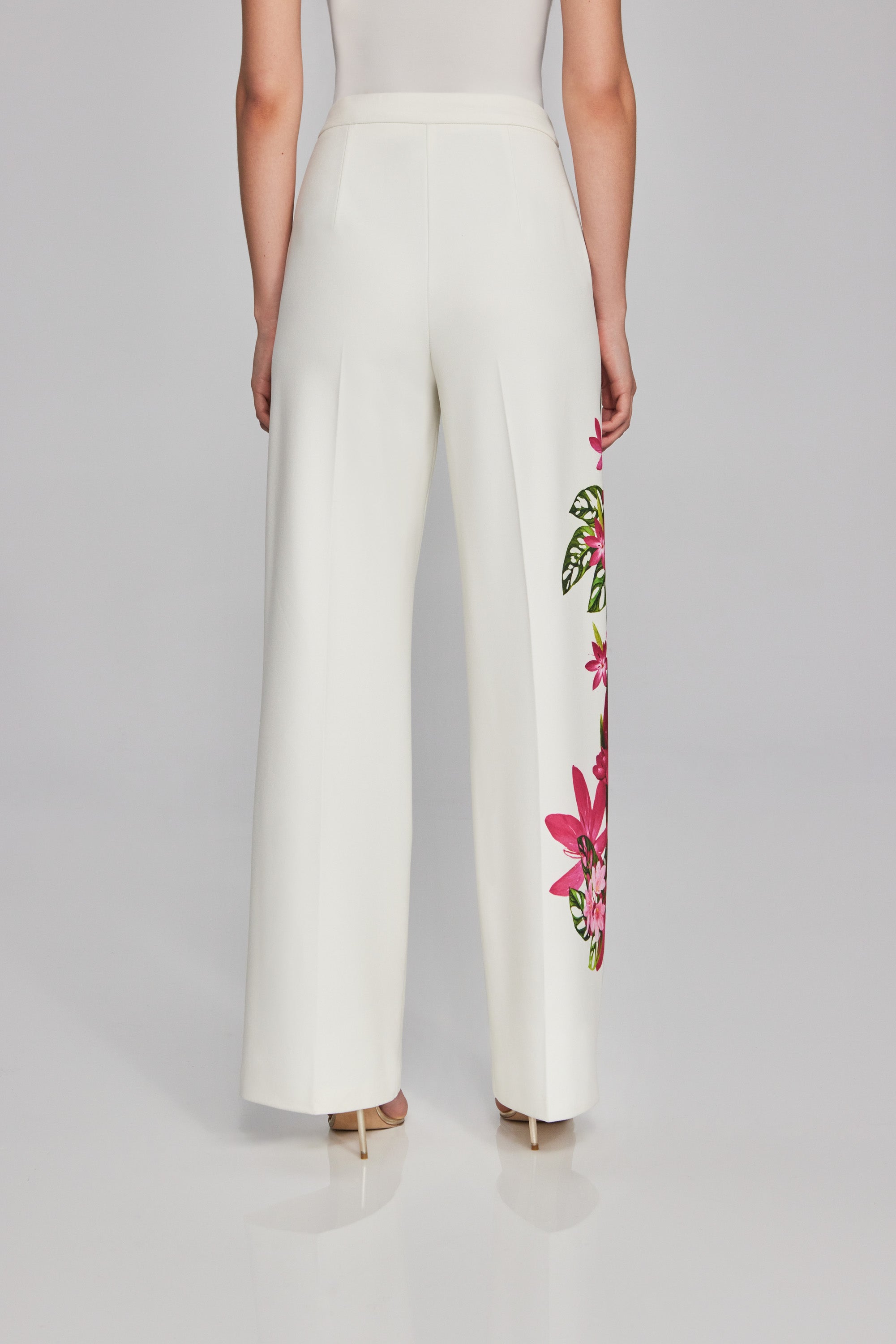 Joseph Ribkoff Floral Print Scuba Crepe Wide-Leg Pants