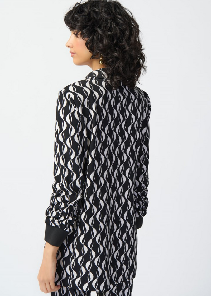 Kara - Joseph Ribkoff Geometric Print Silky Knit Blazer