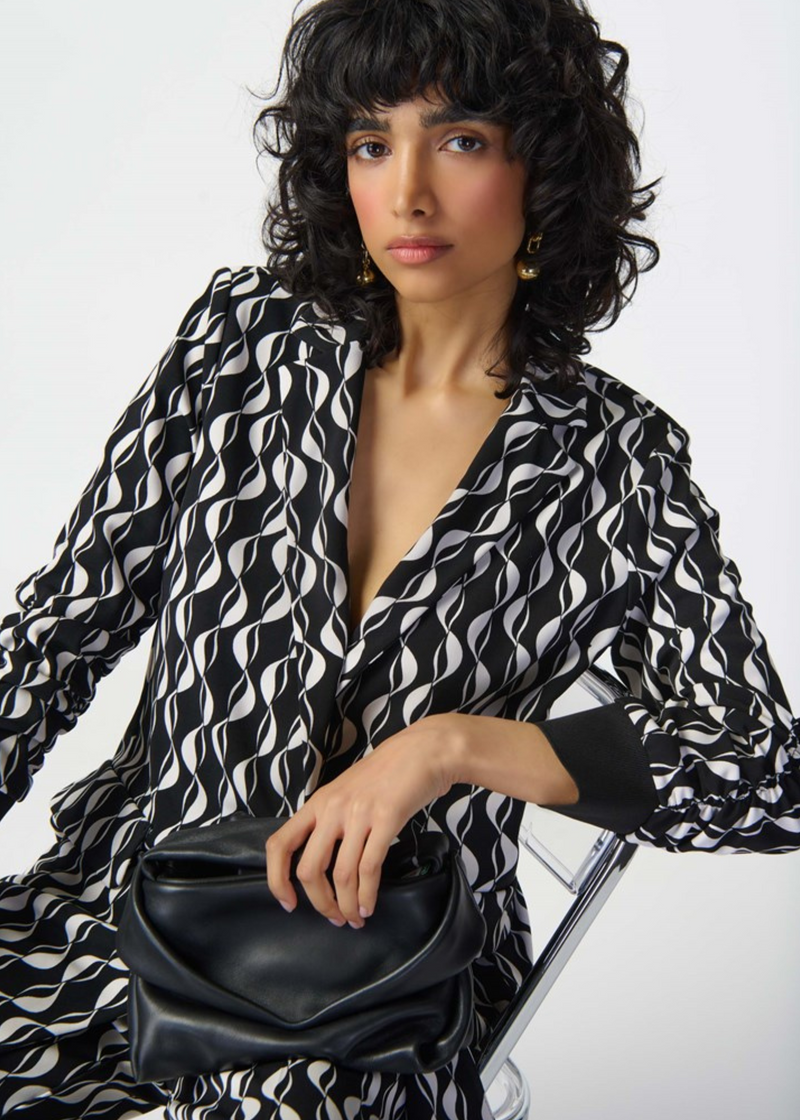 Kara - Joseph Ribkoff Geometric Print Silky Knit Blazer