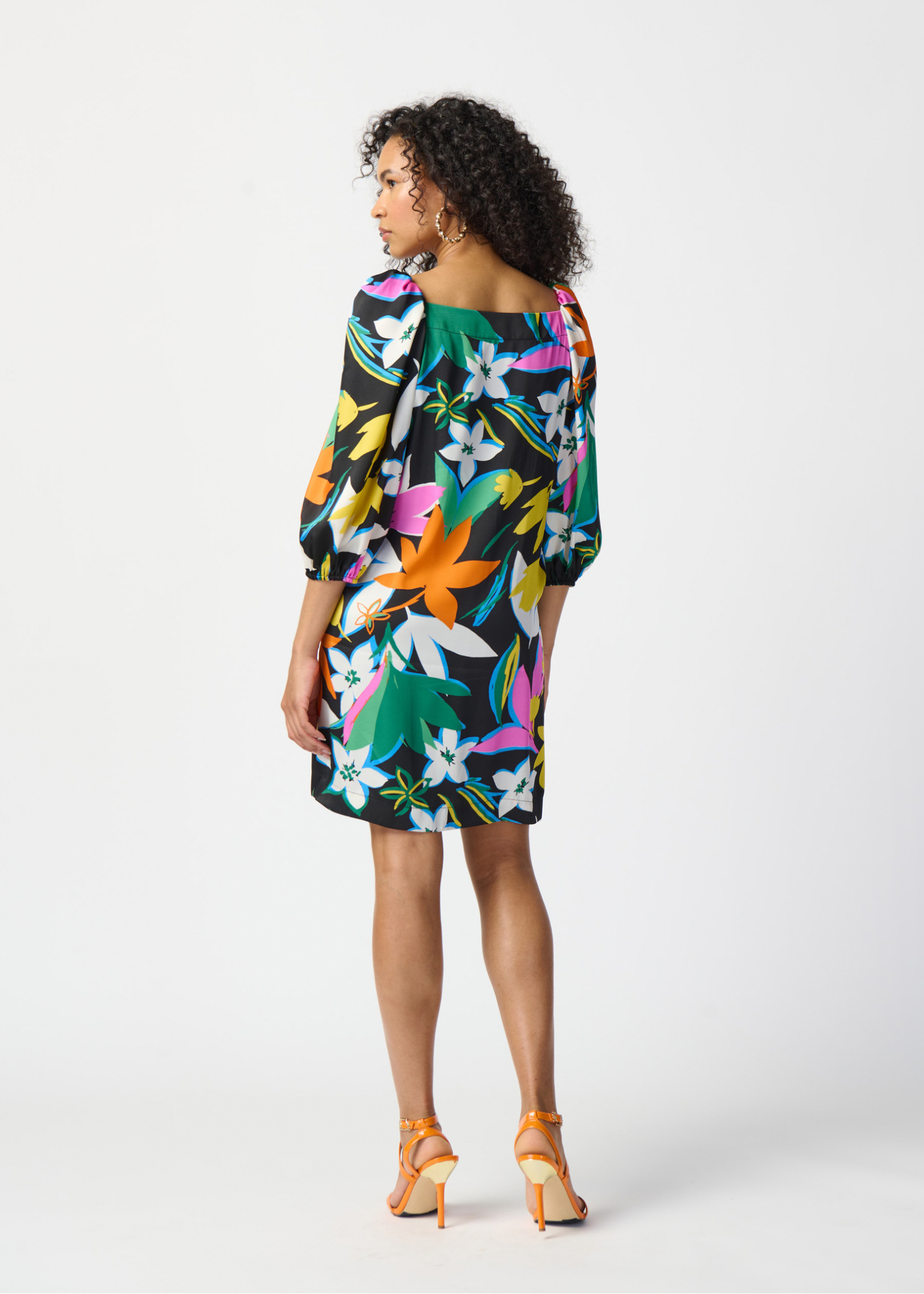 Mona - Joseph Ribkoff Floral Print Satin Dress