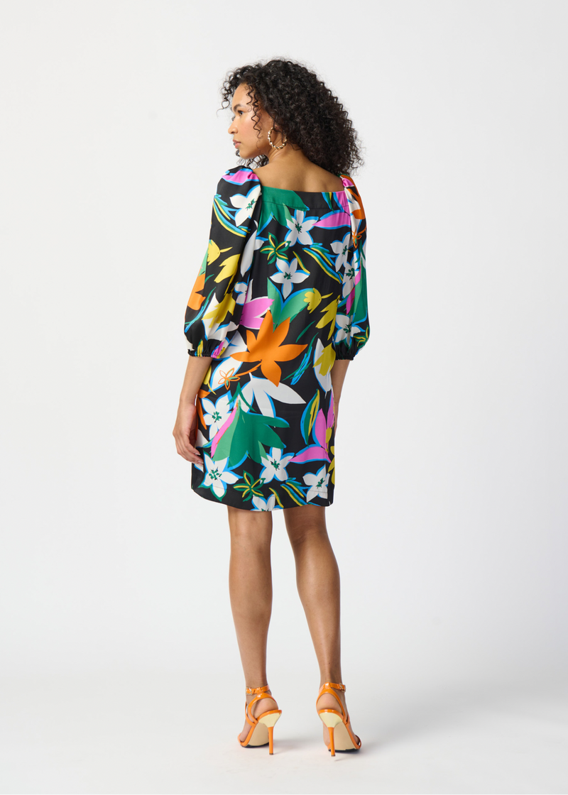 Joseph Ribkoff Floral Print Satin Dress