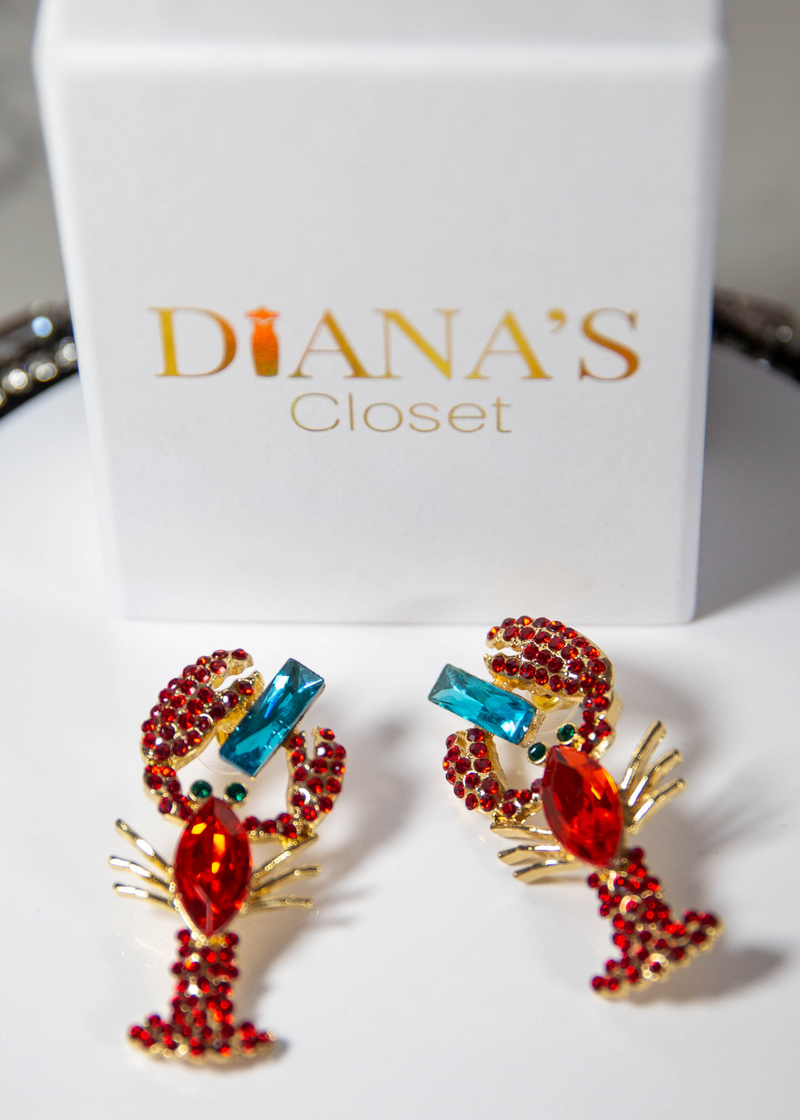 Red Scorpio Rhinestone   Earring