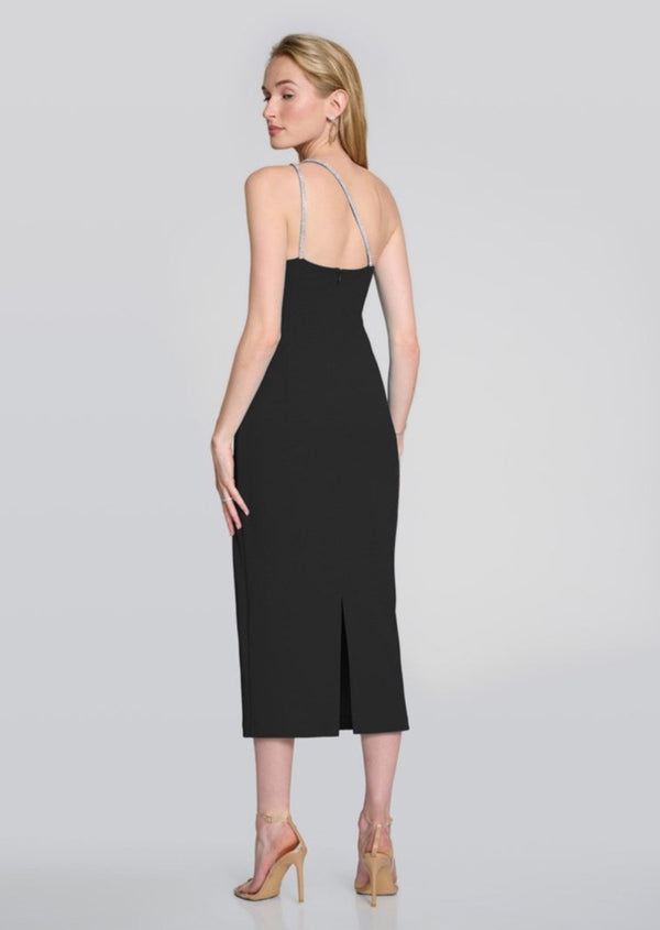 Maia - Joseph Ribkoff Scube Crepe One-Shoulder Sheath Dress in Black
