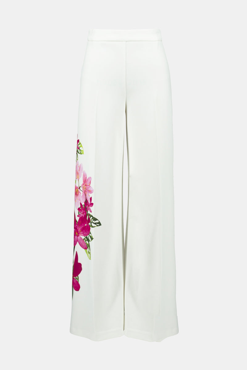 Joseph Ribkoff Floral Print Scuba Crepe Wide-Leg Pants