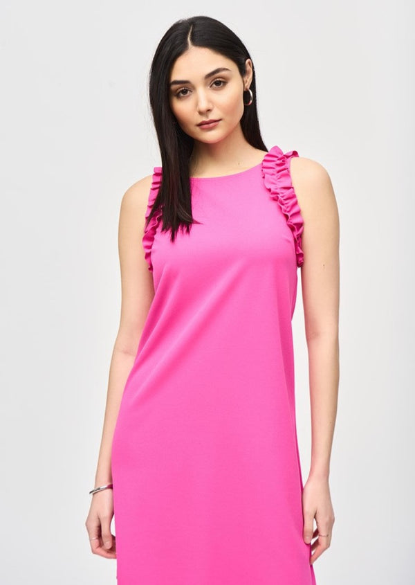 Joseph Ribkoff Ultra Pink Scuba Crepe Sleeveless Straight Dress