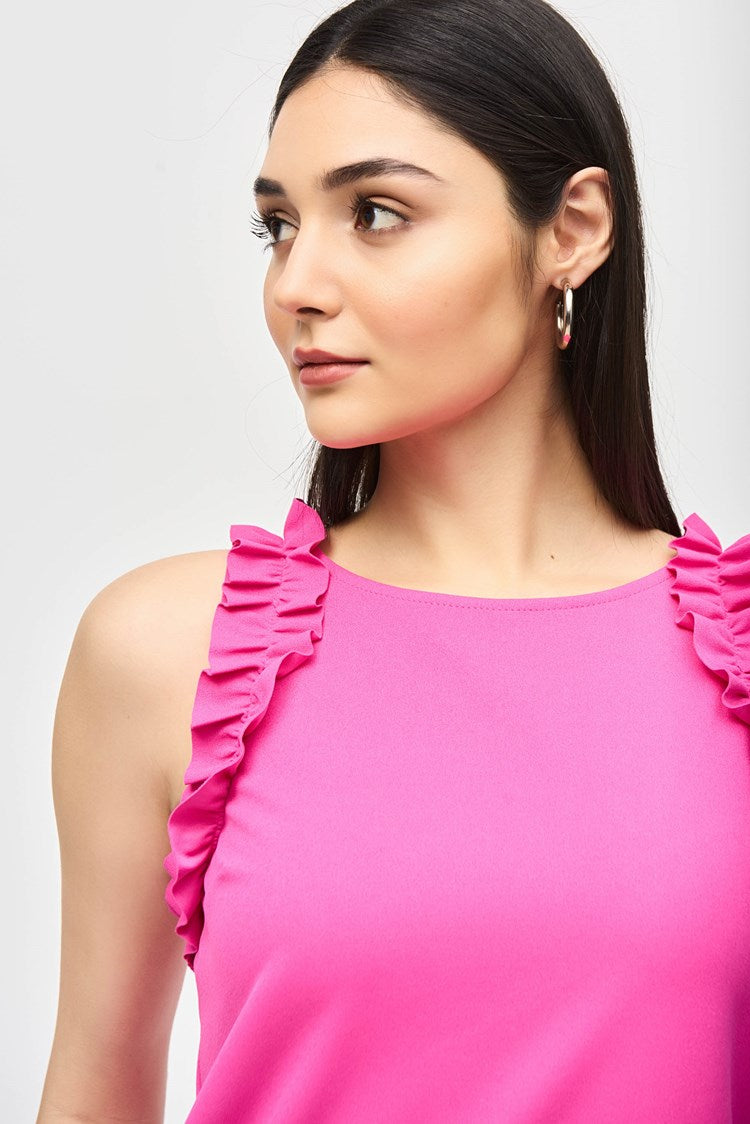 Joseph Ribkoff Ultra Pink Scuba Crepe Sleeveless Straight Dress
