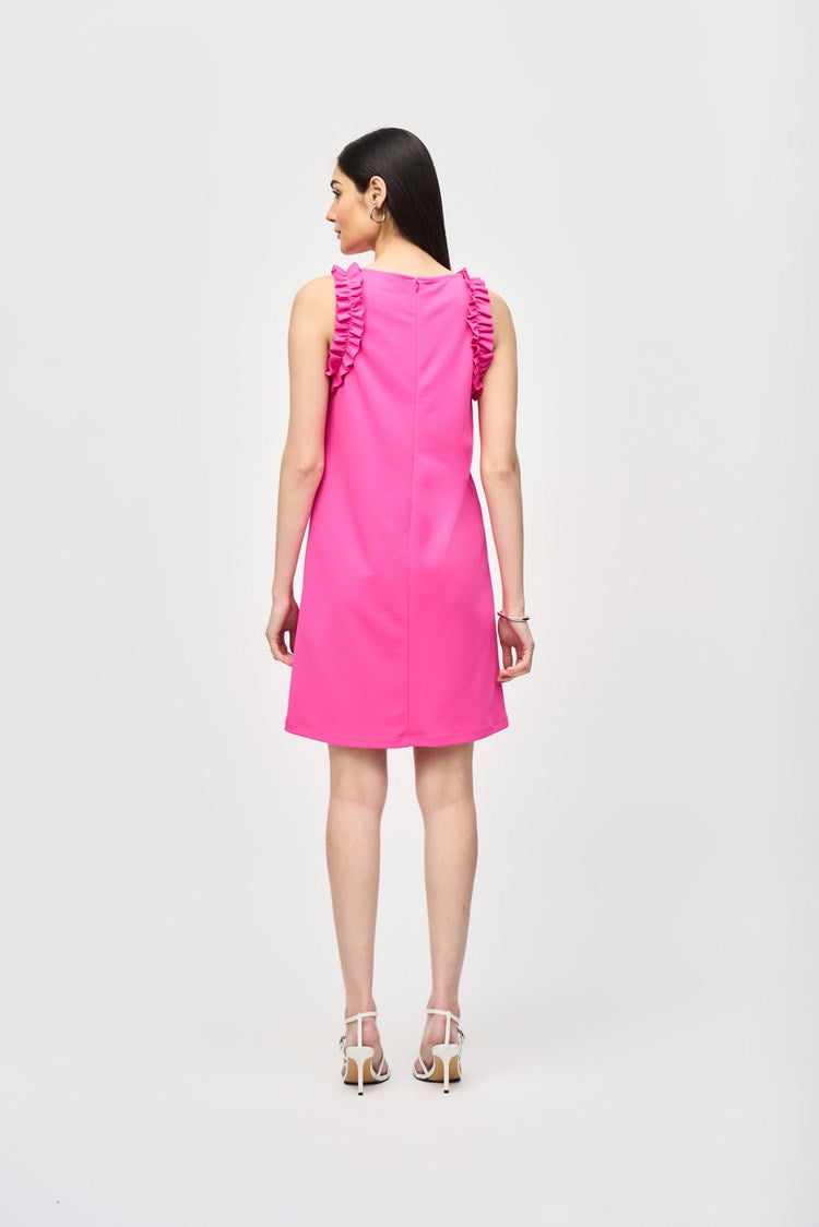 Sofia - Joseph Ribkoff Ultra Pink Scuba Crepe Sleeveless Straight Dress