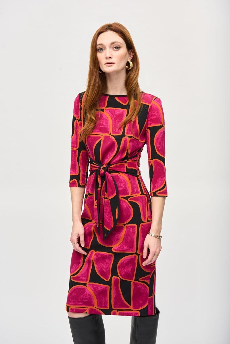 Joseph Ribkoff Silky Knit Abstract Print Sheath Dress
