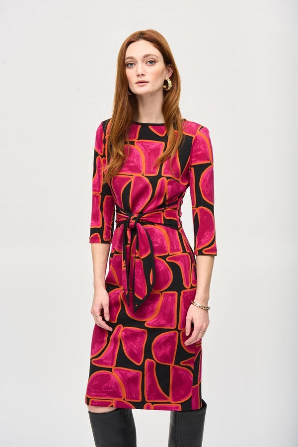 Joseph Ribkoff Silky Knit Abstract Print Sheath Dress