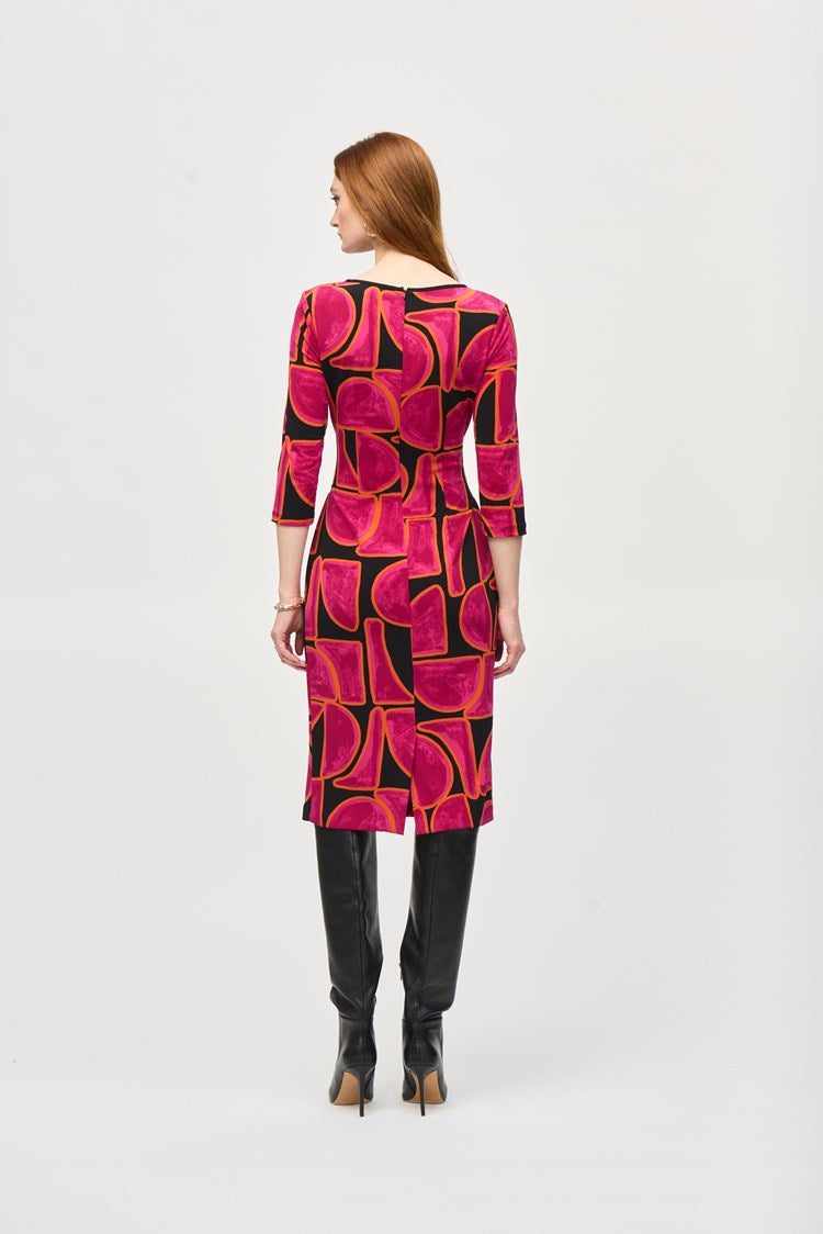 Rosie - Joseph Ribkoff Silky Knit Abstract Print Sheath Dress(PREORDER)