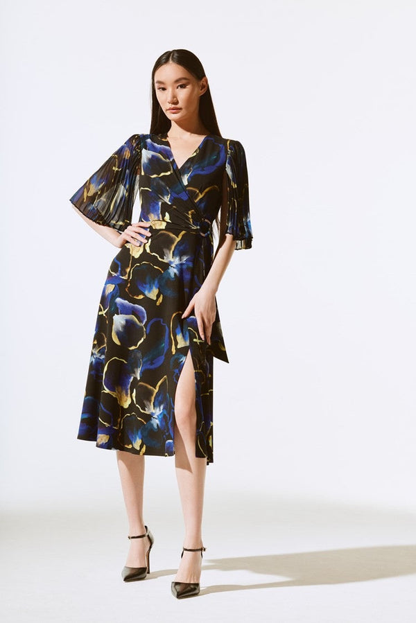 Honey - Joseph Ribkoff Silky Knit And Chiffon Floral Print Dress(PREORDER)