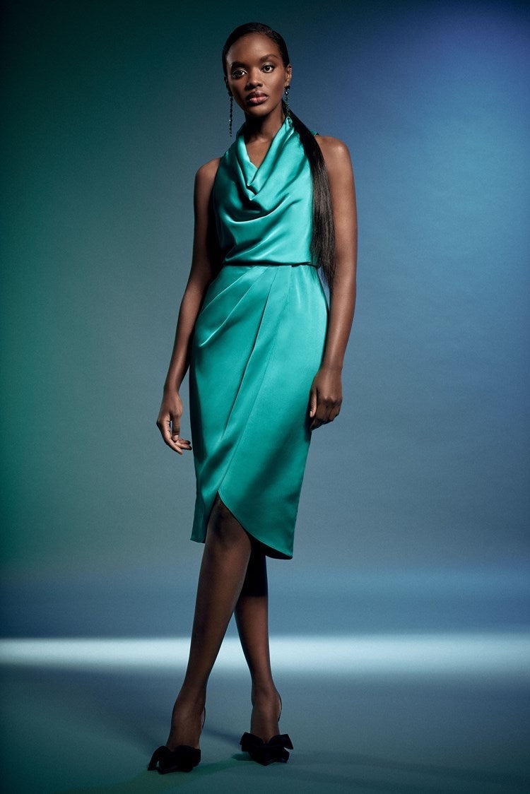 Skye - Joseph Ribkoff Satin Sleeveless Sheath Dress(PREORDER)