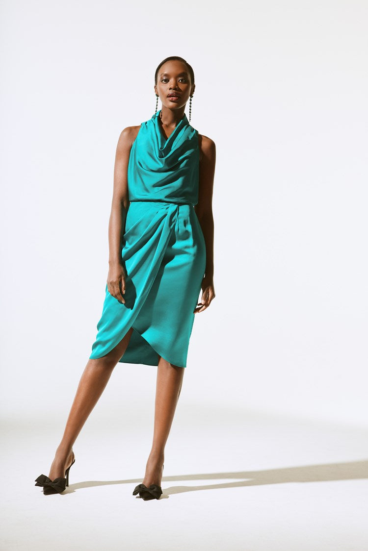 Skye - Joseph Ribkoff Satin Sleeveless Sheath Dress(PREORDER)