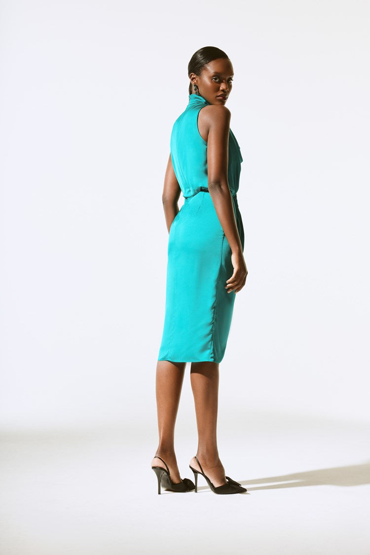 Skye - Joseph Ribkoff Satin Sleeveless Sheath Dress(PREORDER)