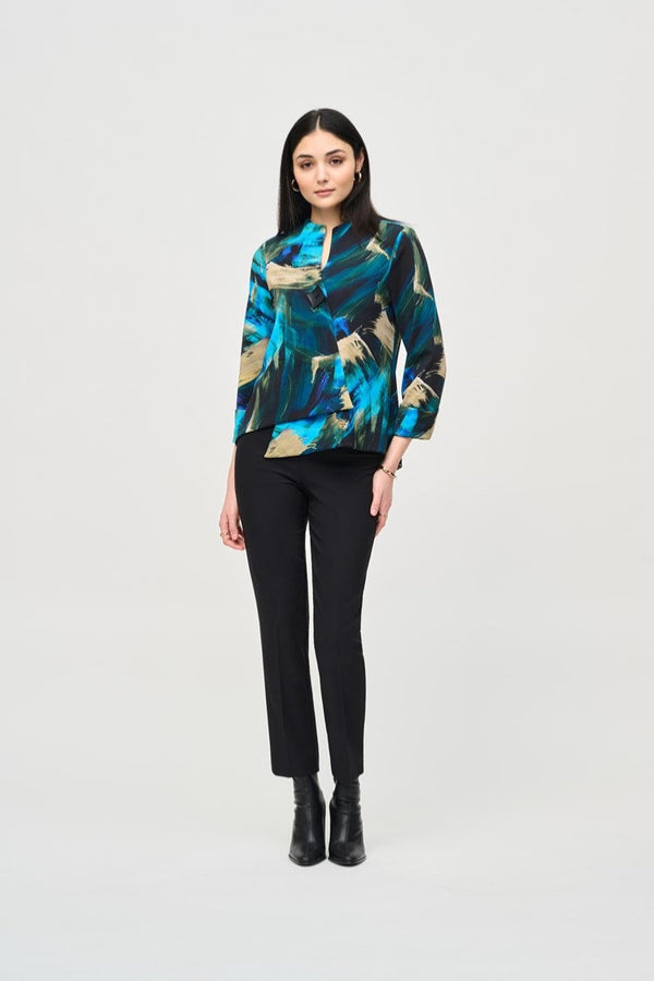 Bea - Joseph Ribkoff Silky Knit Abstract Print Swing Jacket