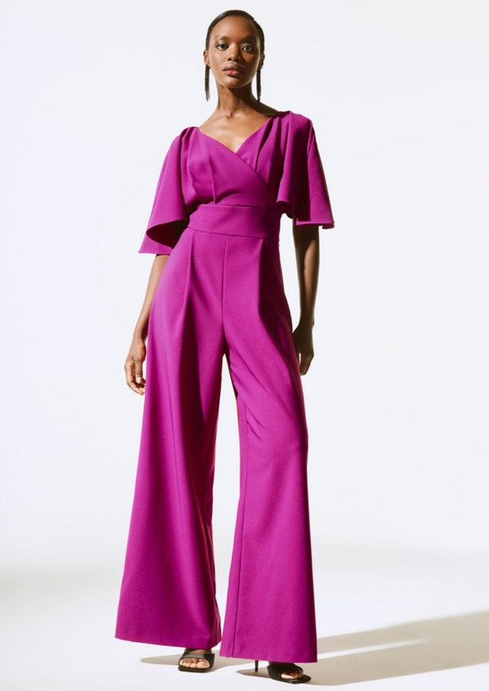 Kathryn - Joseph Ribkoff Lux Twill Wide-Leg Jumpsuit(PREORDER)