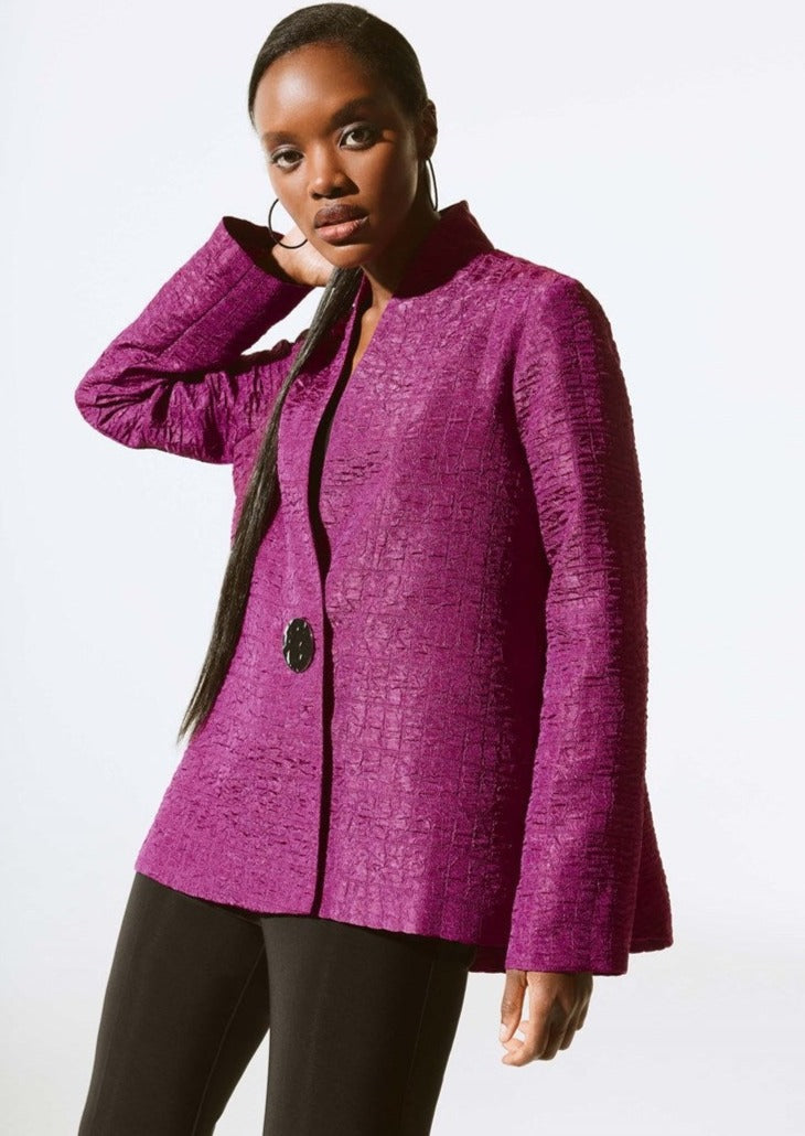 Adelaide - Joseph Ribkoff Textured Jacquard Trapeze Jacket