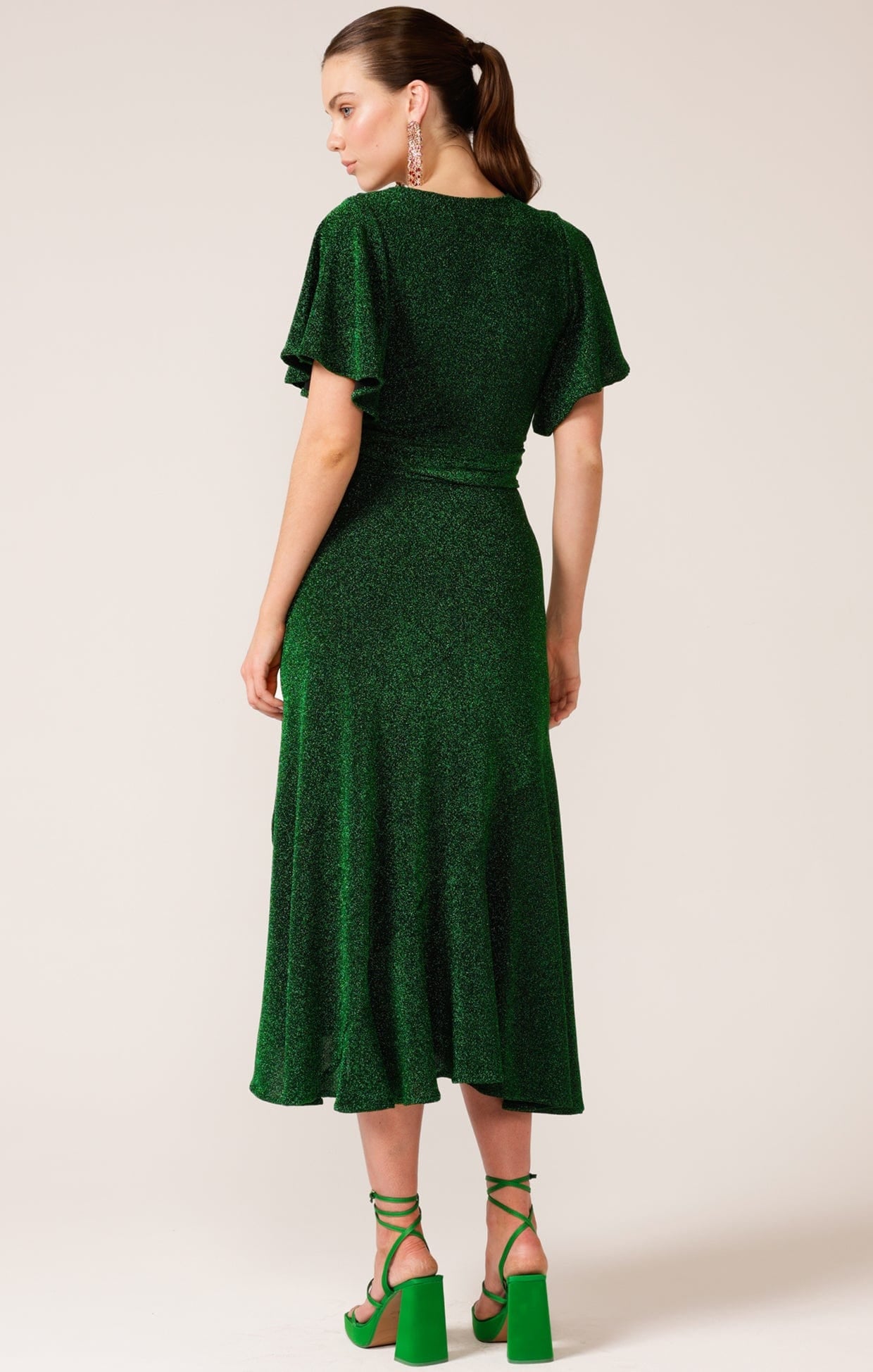 Vienna - Sacha Drake Emerald Stargaze Wrap Midi Dress