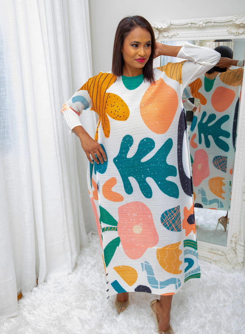 Eden Abstract Print Trapeze Dress