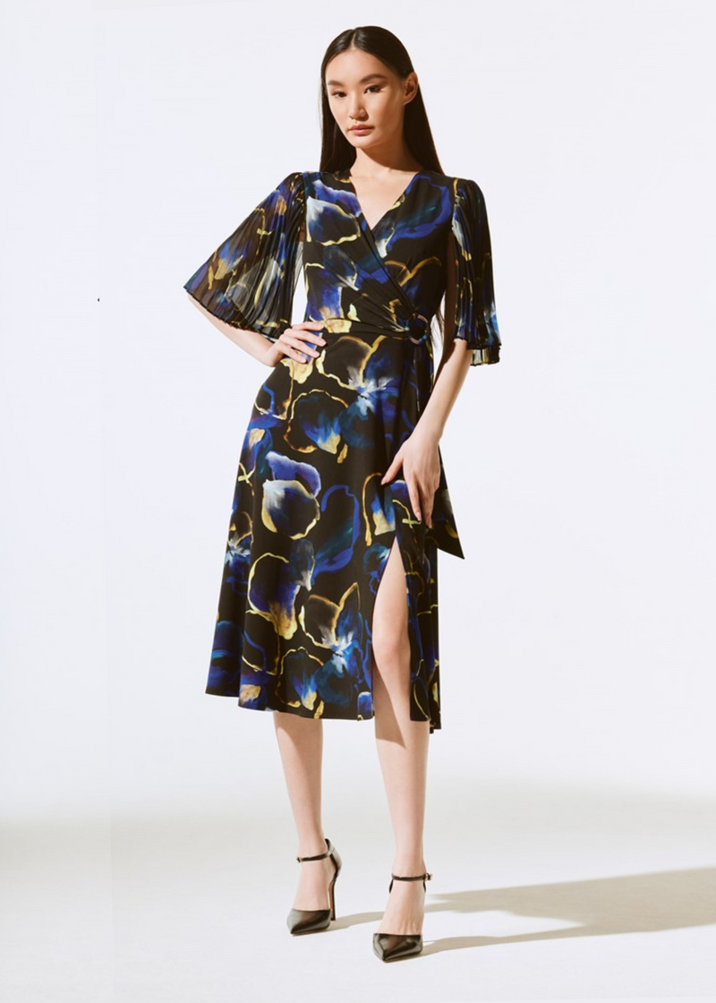 Honey - Joseph Ribkoff Silky Knit And Chiffon Floral Print Dress