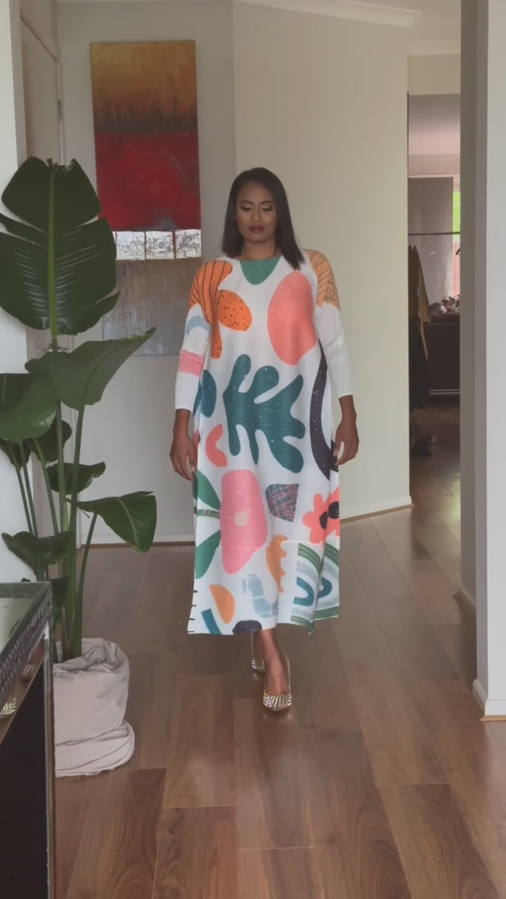 Eden Abstract Print Trapeze Dress