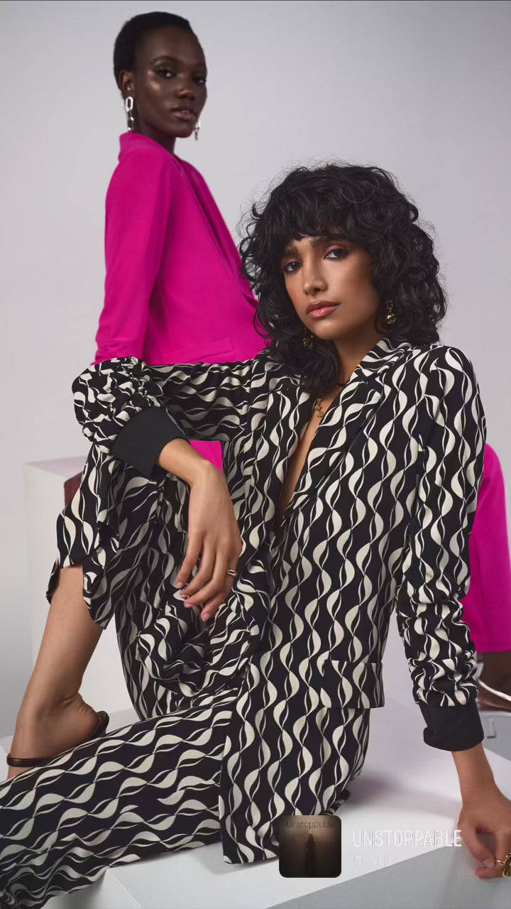 Joseph Ribkoff Geometric Print Silky Knit Pull-On Pants