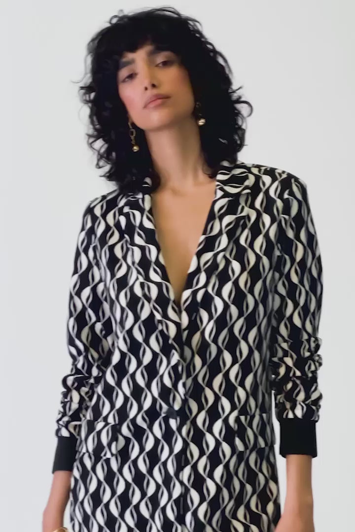 Joseph Ribkoff Geometric Print Silky Knit Pull-On Pants