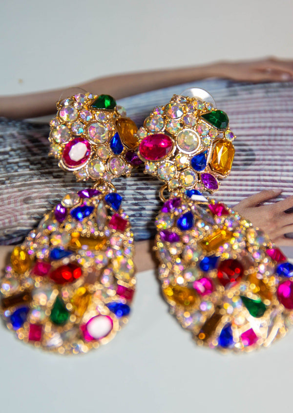 Multicolour Dangle Rhinestone Earring