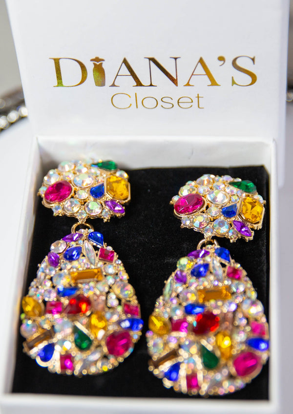 Multicolour Dangle Rhinestone Earring