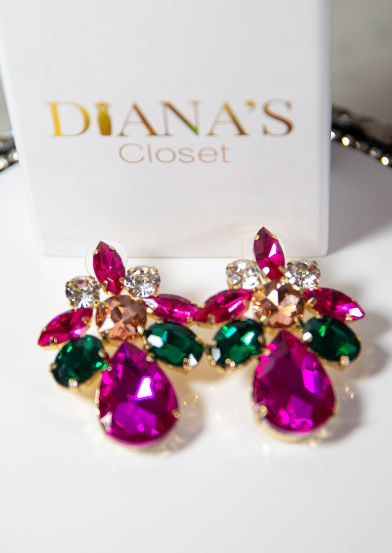 Water Drop Big Colourful Earrings