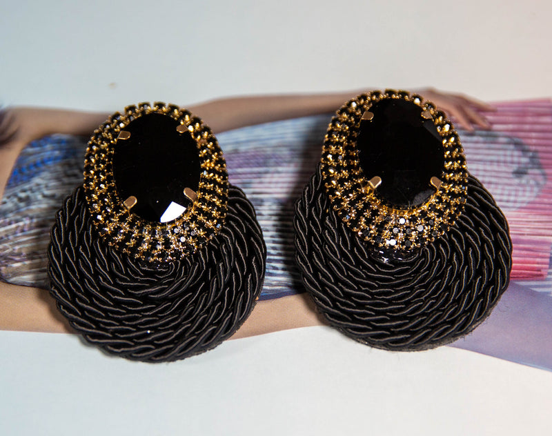 Black Handmade Diamond Earring