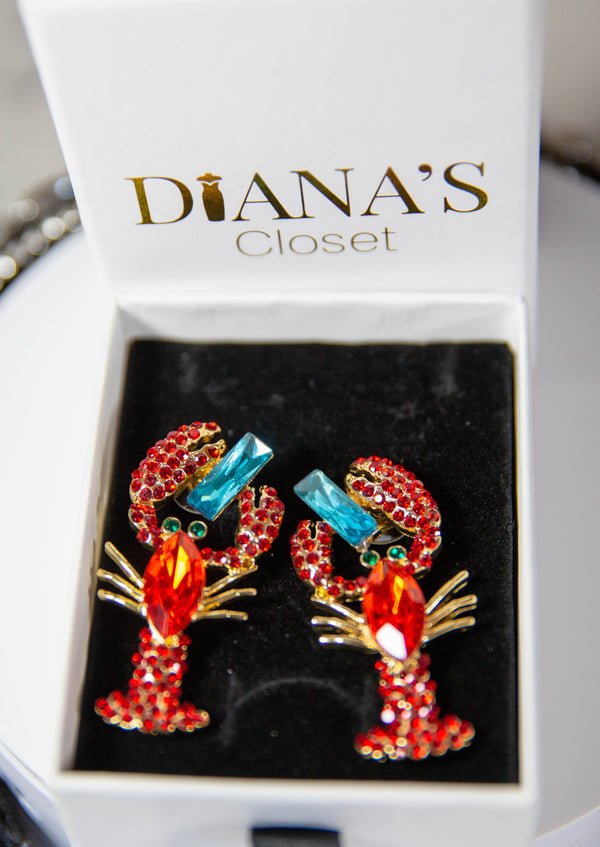Red Scorpio Rhinestone   Earring