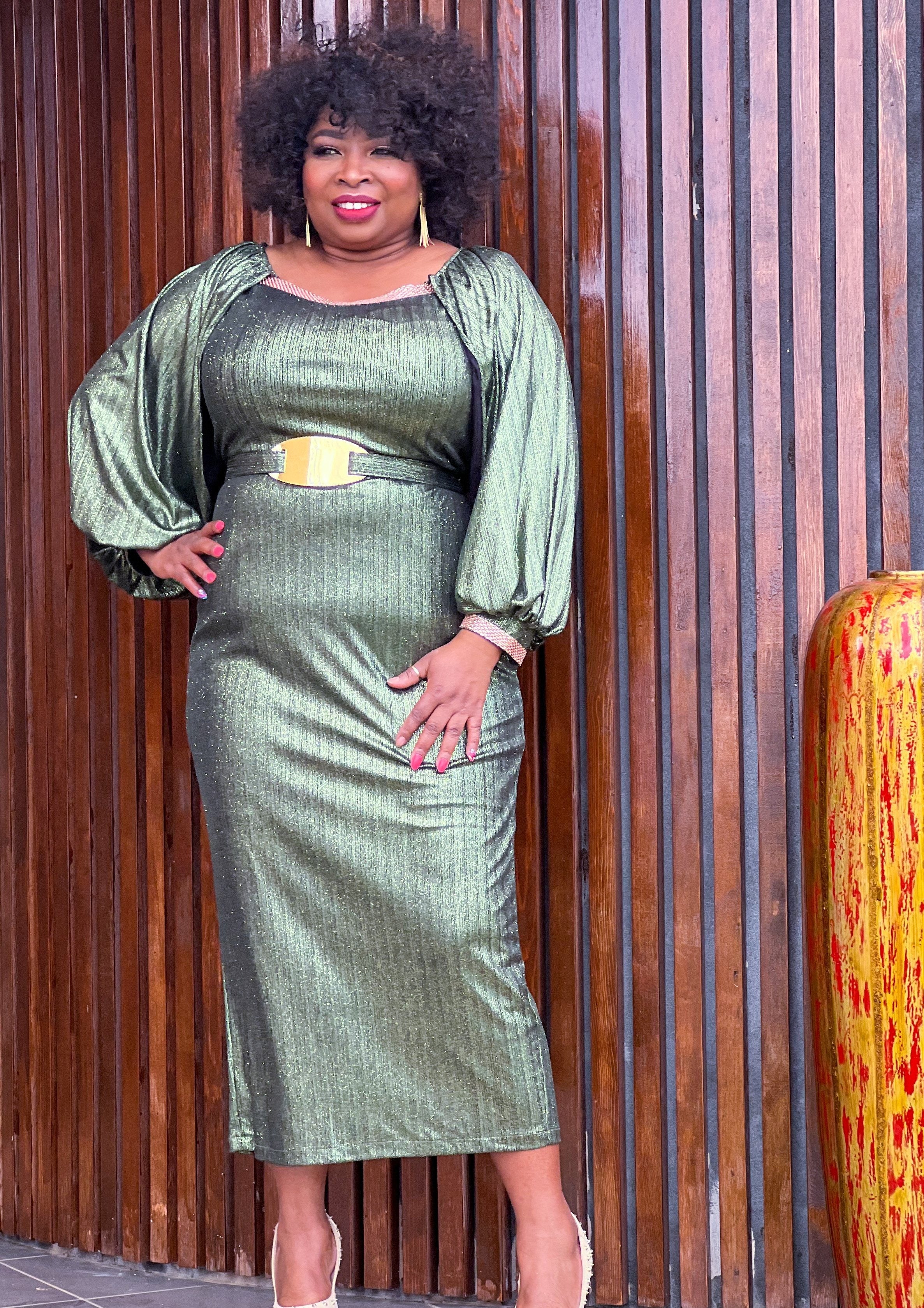 Gold lame dress plus size sale