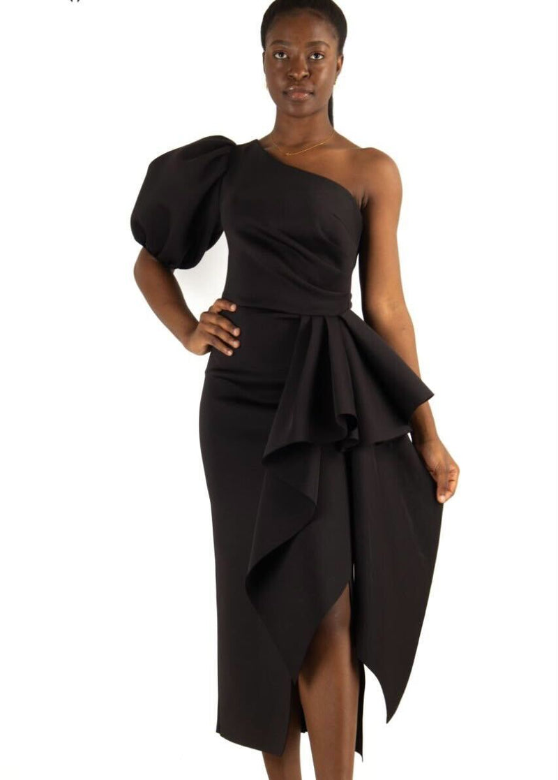 Quinn Black One Shoulder Dress