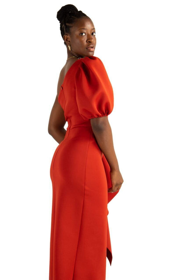 Layla Tangerine Tango One Shoulder Dress